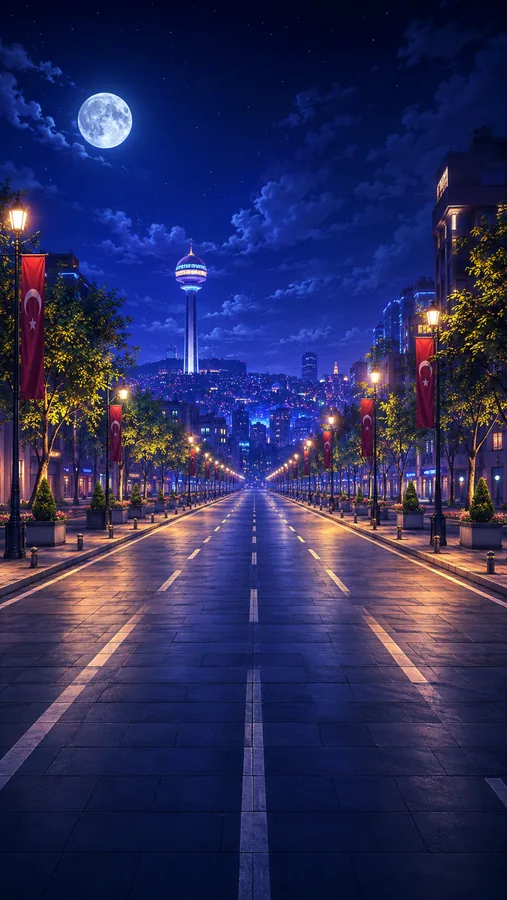 Atakule esintili gece koşu rotası